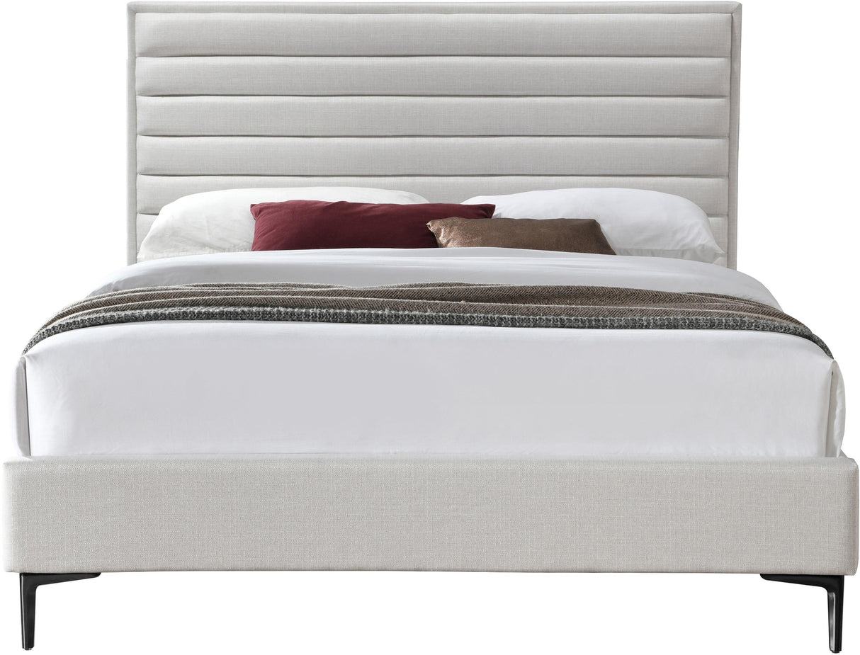 Hunter Cream Linen Full Bed - galleria furniture outlet