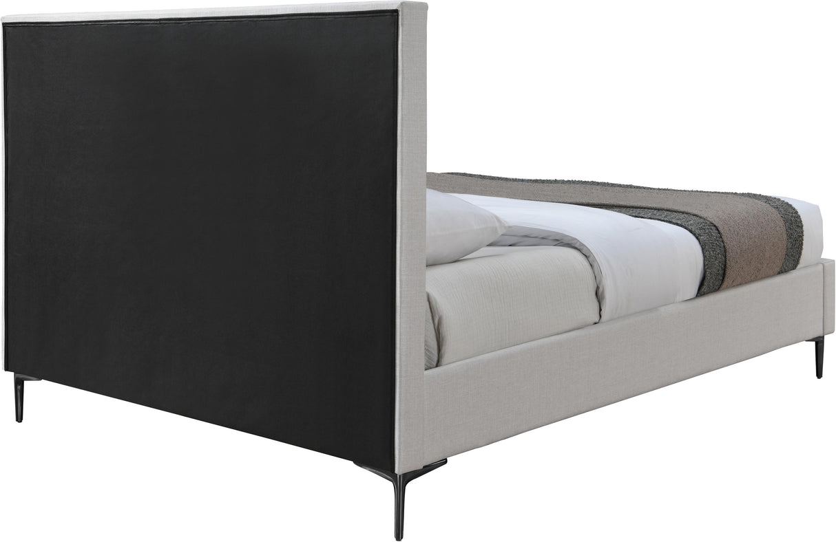 Hunter Cream Linen Queen Bed - galleria furniture outlet