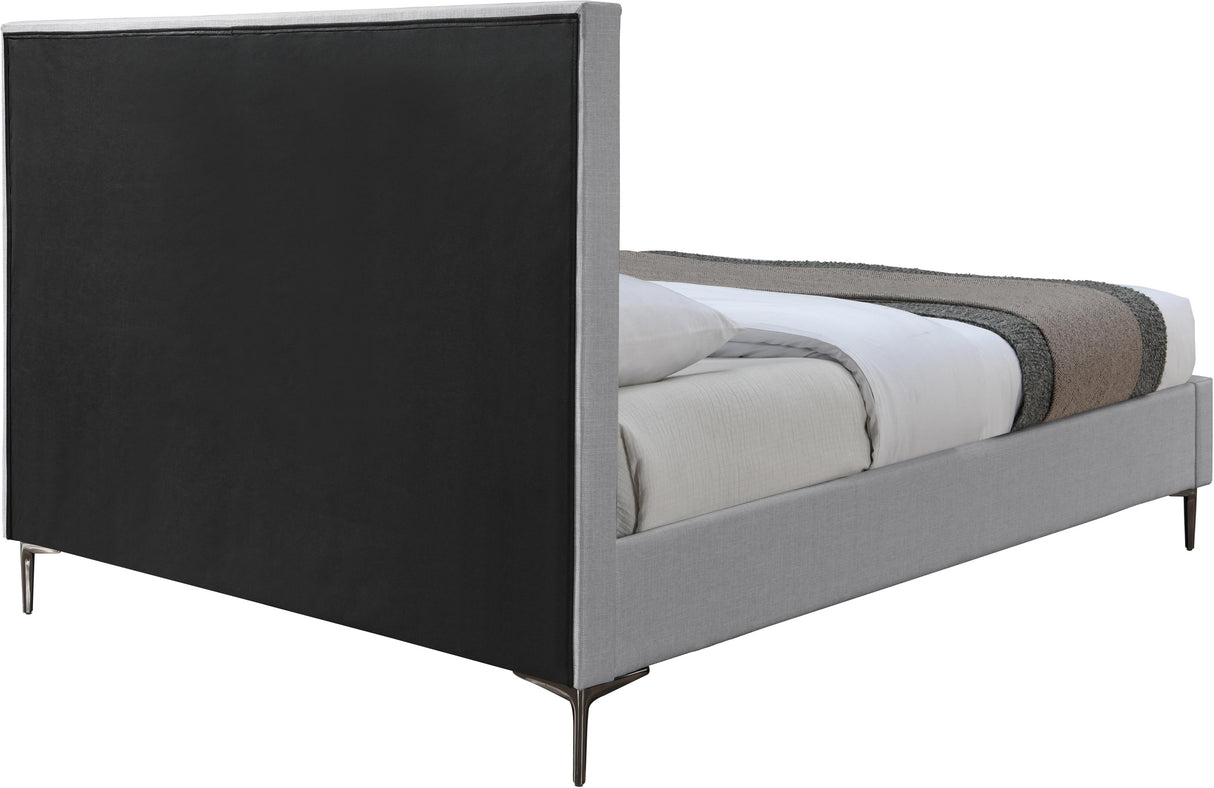 Hunter Grey Linen Queen Bed - galleria furniture outlet