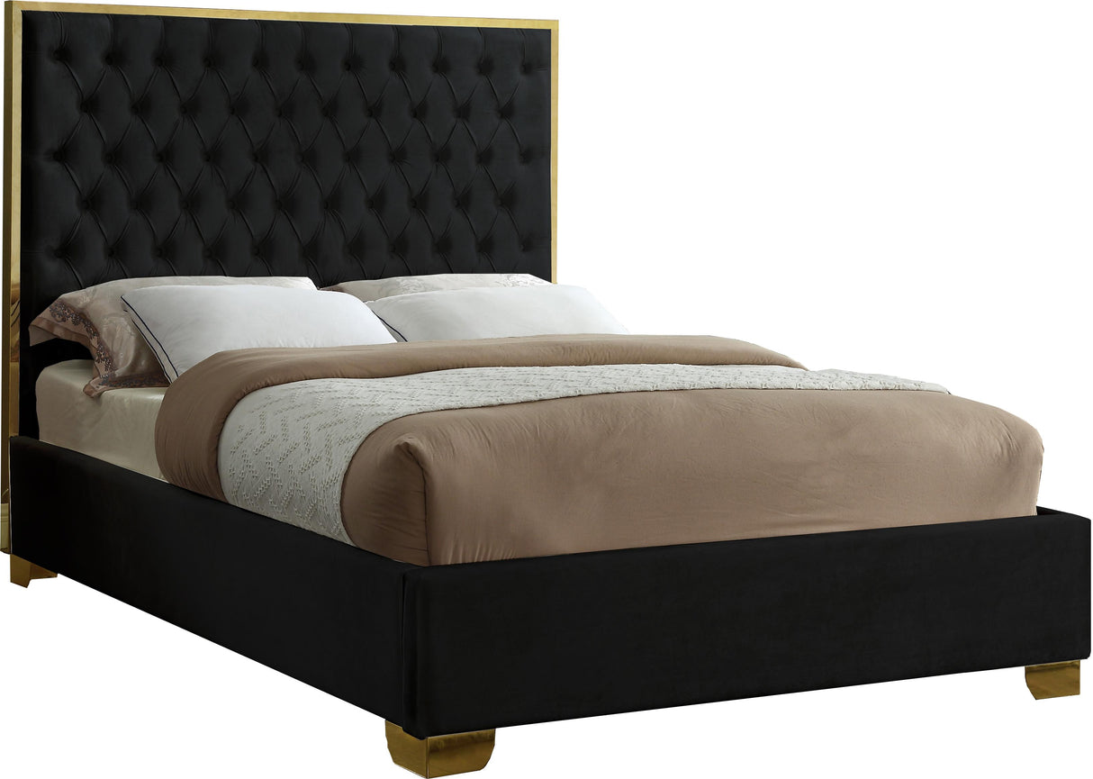 Lana Black Velvet Full Bed