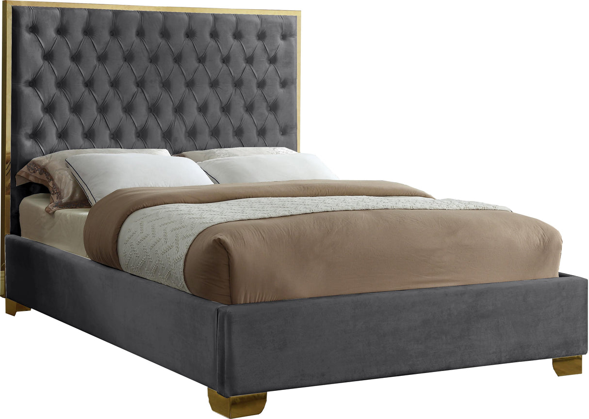 Lana Grey Velvet Full Bed