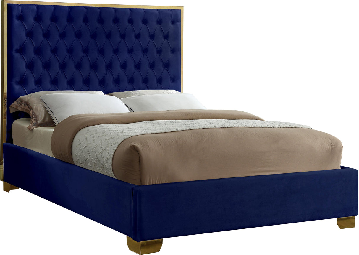 Lana Navy Velvet Full Bed