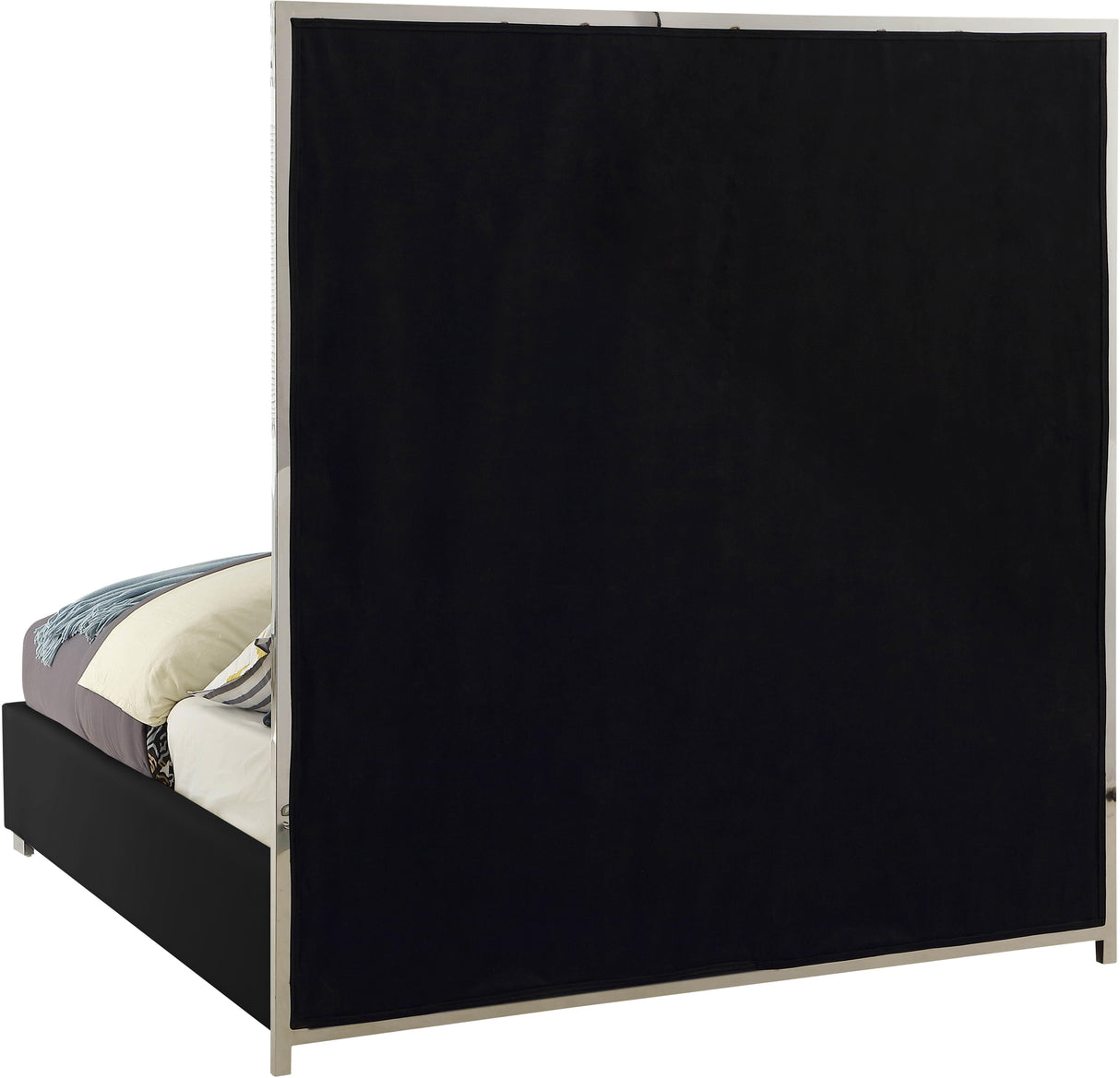 Milan Black Faux Leather King Bed - galleria furniture outlet