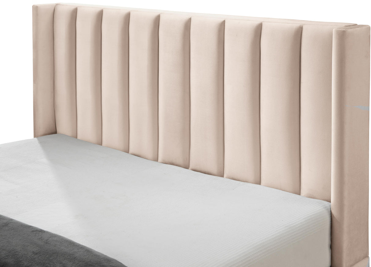 Nadia Pink Velvet Full Bed - galleria furniture outlet