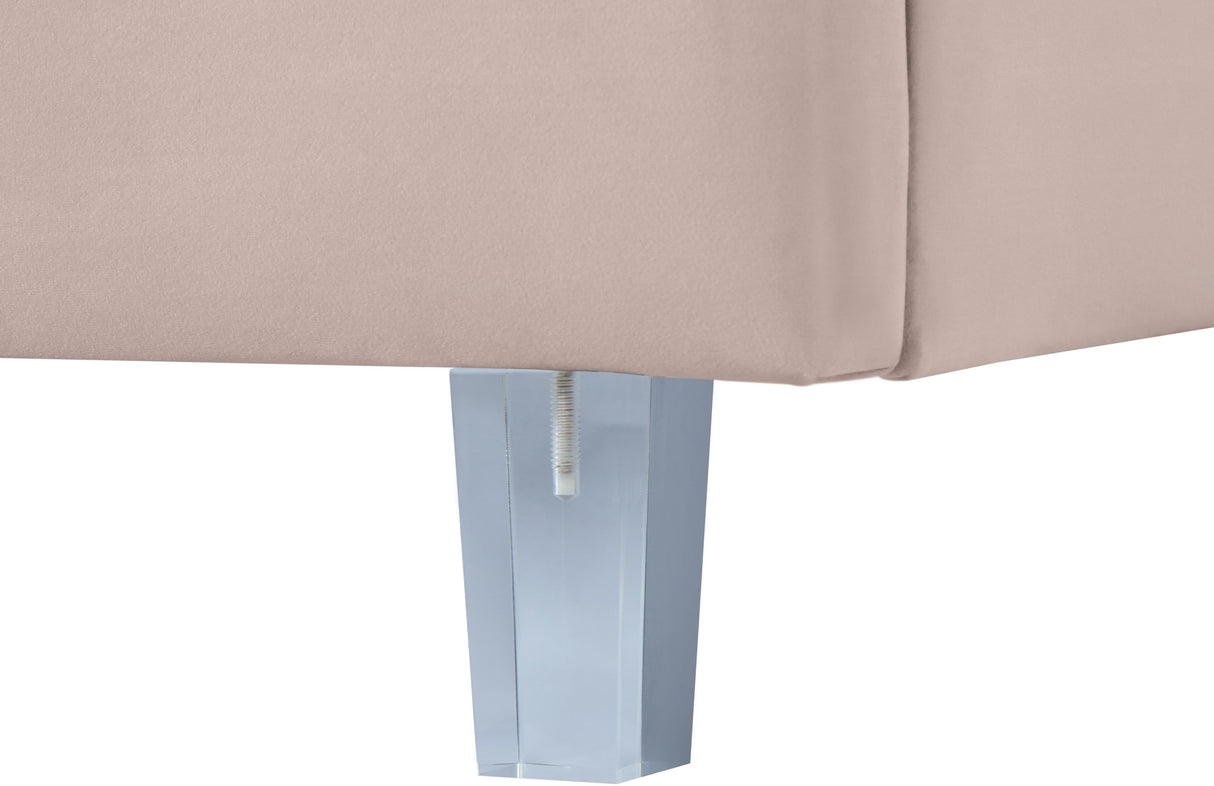 Rainbow Pink Velvet King Bed - galleria furniture outlet