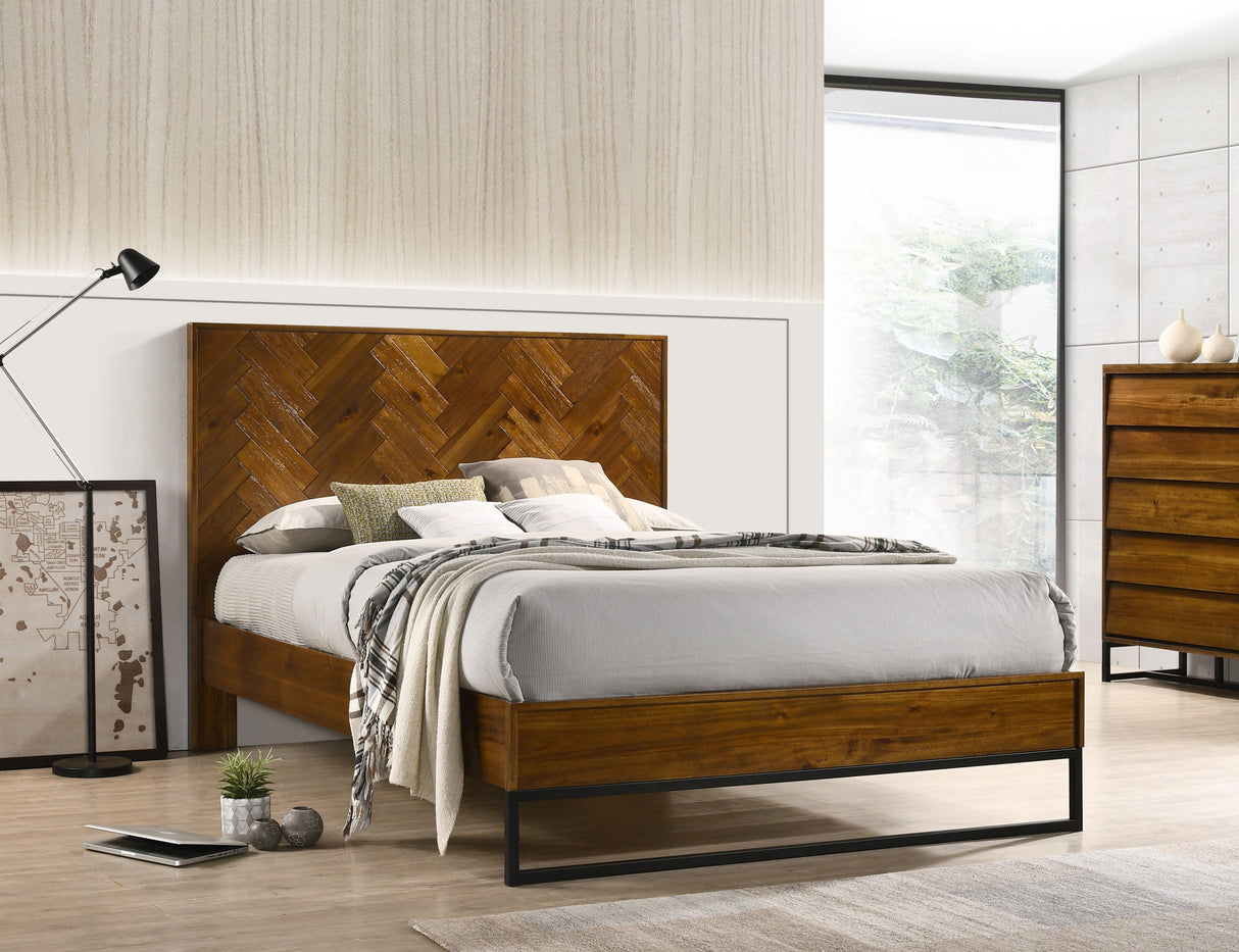 Reed Antique Coffee King Bed (3 Boxes) - galleria furniture outlet