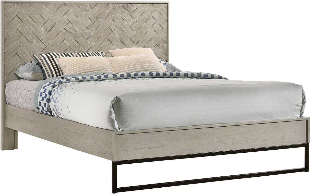 Weston Grey Stone King Bed (3 Boxes) - galleria furniture outlet