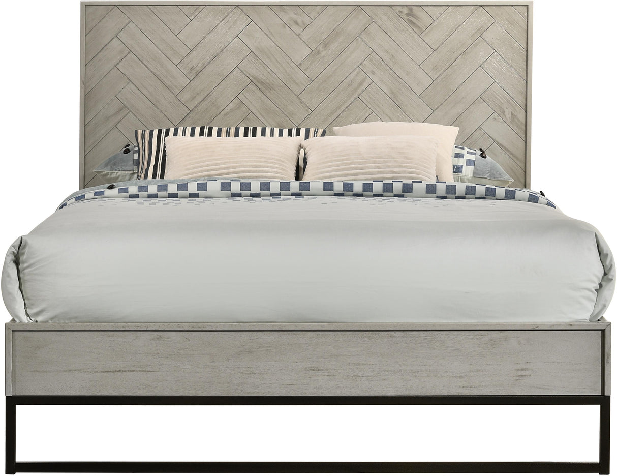 Weston Grey Stone King Bed (3 Boxes) - galleria furniture outlet