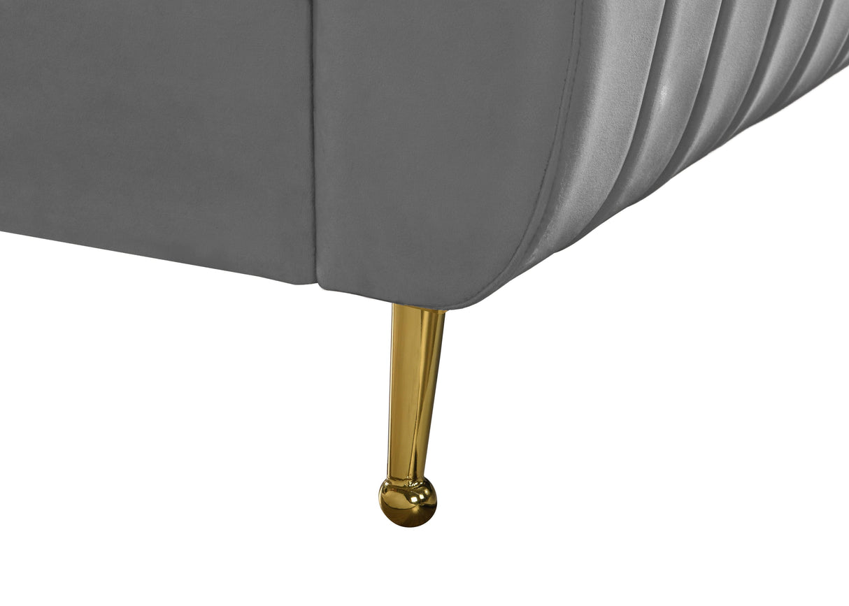 Zara Grey Velvet Twin Bed (3 Boxes) - galleria furniture outlet