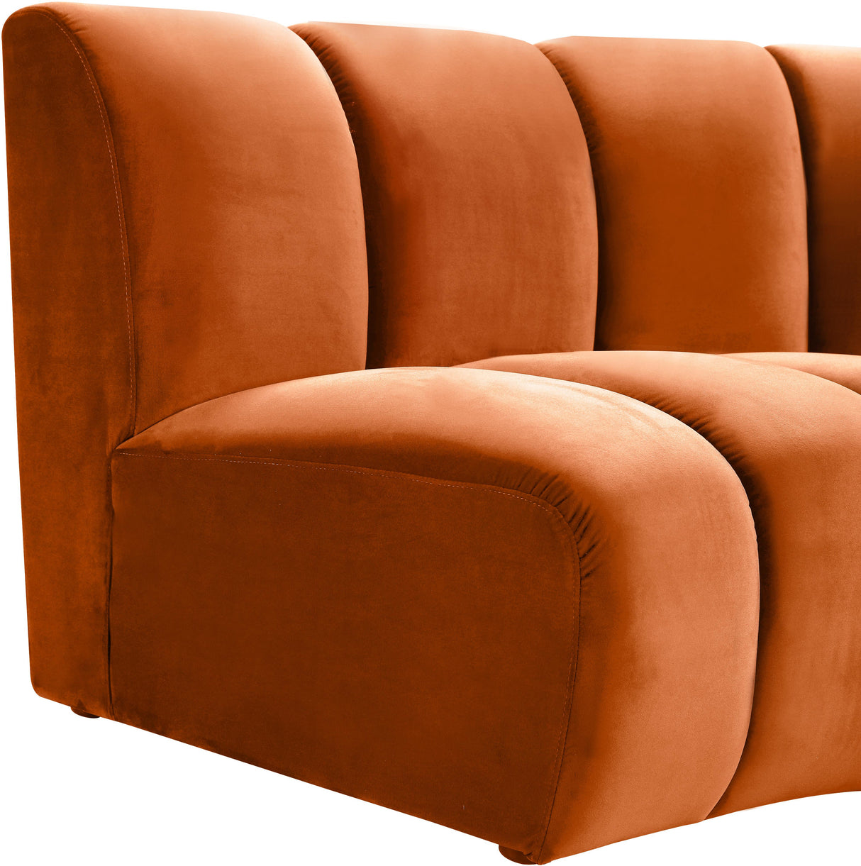 Infinity Cognac Velvet 3pc. Modular Sectional - galleria furniture outlet