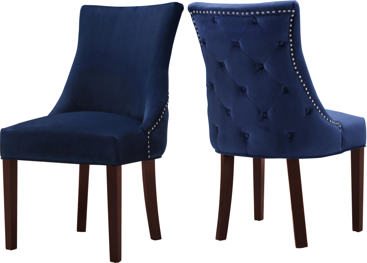 Hannah Navy Velvet Dining Chair - galleria furniture outlet