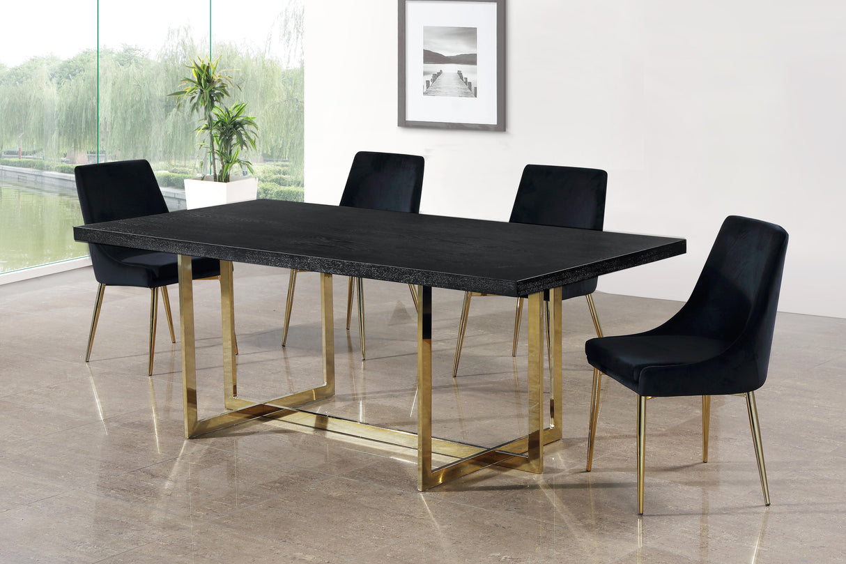 Karina Black Velvet Dining Chair - galleria furniture outlet