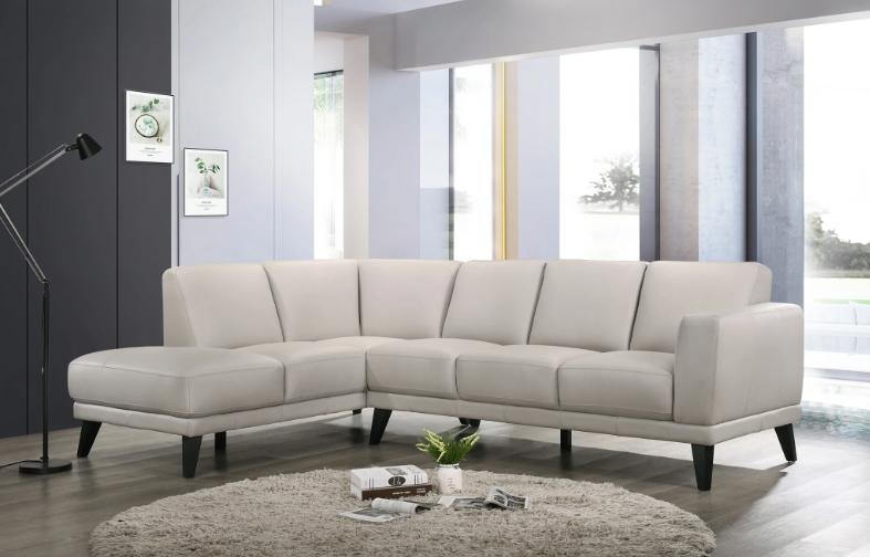 New Classic Altamura Sectional w/ RAF 3 Seat Sofa in Mist Gray - galleria furniture outlet