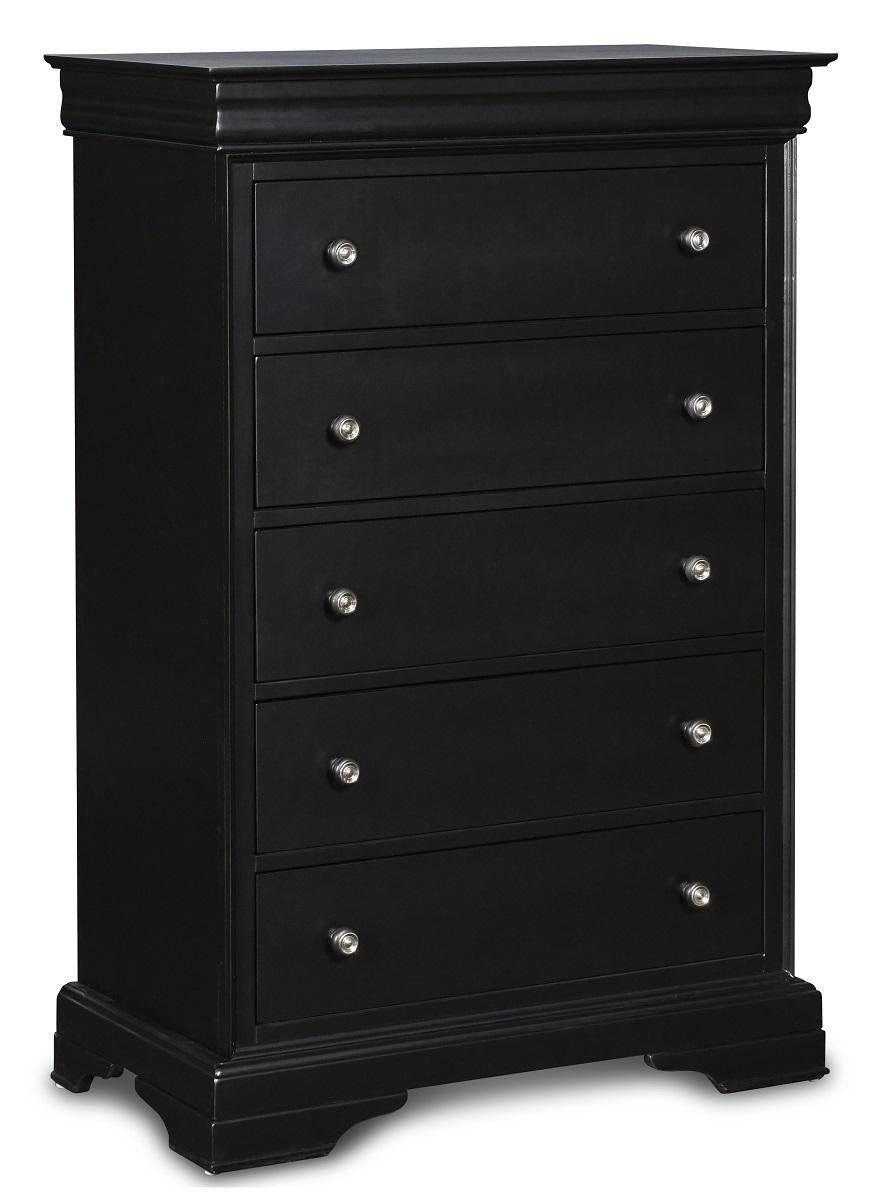 New Classic Belle Rose 5 Drawer Lift Top Chest in Black Cherry