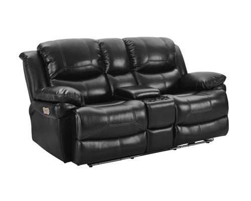 New Classic Flynn Console Loveseat (No Reading Light) in Premier Black - galleria furniture outlet