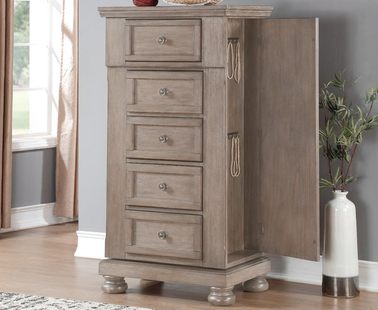 New Classic Furniture Allegra Swivel Chest in Pewter