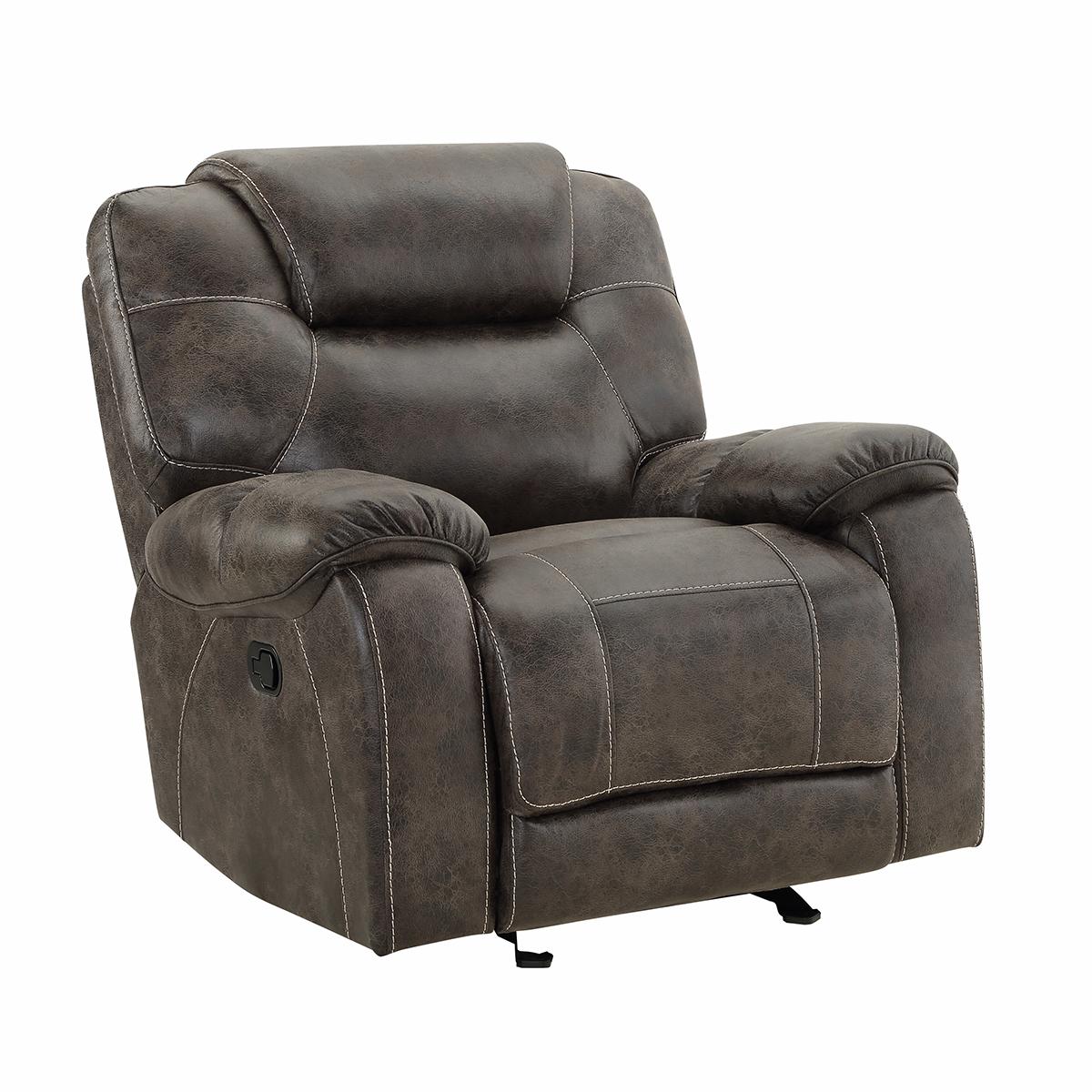 New Classic Furniture Anton Glider Recliner with Power Footrest in Chocolate - galleria furniture outlet