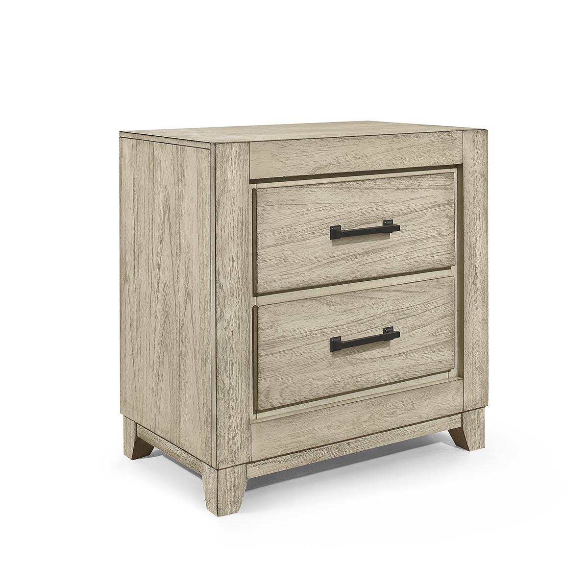 New Classic Furniture Ashland 2 Drawer Nightstand in Rustic White