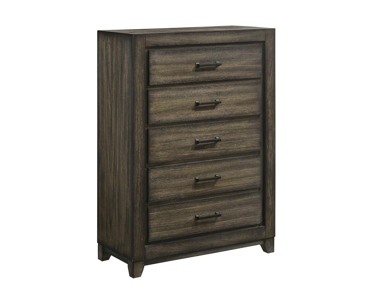 New Classic Furniture Ashland 5 Drawer Chest in Rustic Brown