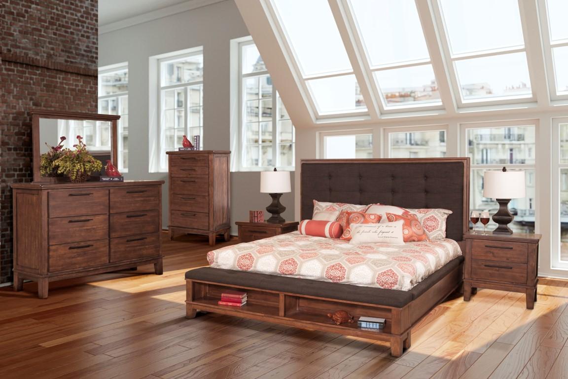 New Classic Furniture Cagney Mirror in Chestnut