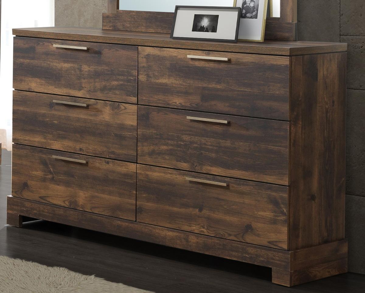 New Classic Furniture Campbell 6 Drawer Dresser in Ranchero