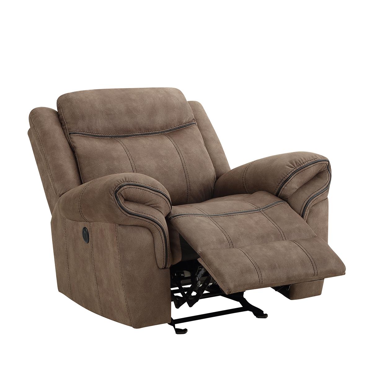 New Classic Furniture Harley Glider Recliner with Power Footrest in Light Brown - galleria furniture outlet