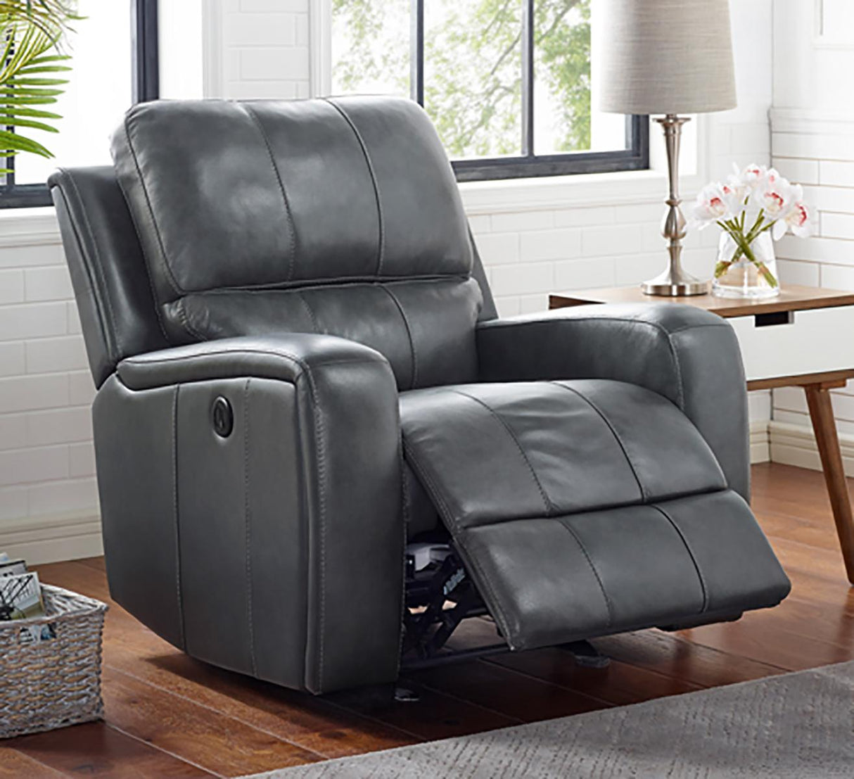 New Classic Furniture Linton Glider Recliner in Gray