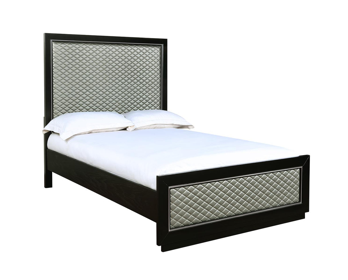 New Classic Furniture Luxor Full Panel Bed in Black/Silver