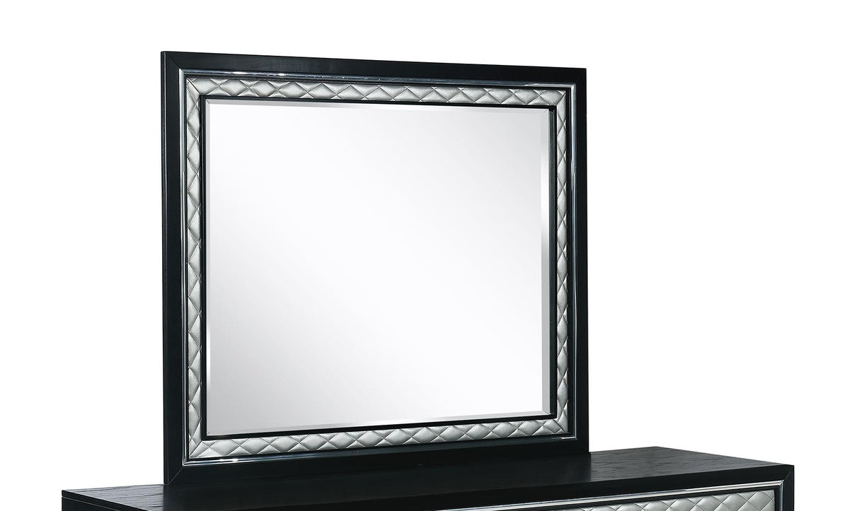 New Classic Furniture Luxor Mirror in Black/Silver - galleria furniture outlet