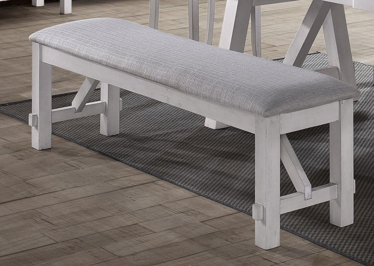 New Classic Furniture Maisie Bench in White Brown - galleria furniture outlet