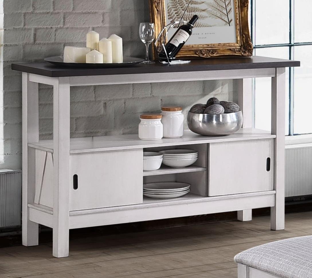 New Classic Furniture Maisie Server in White/Brown - galleria furniture outlet