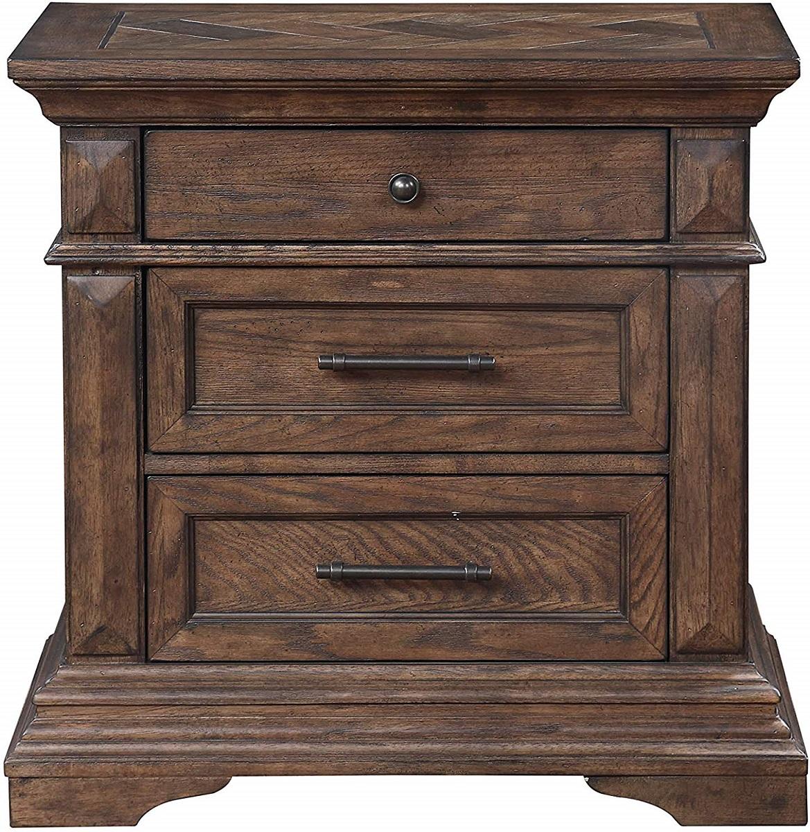 New Classic Furniture Mar Vista 3 Drawer Nightstand in Brushed Walnut
