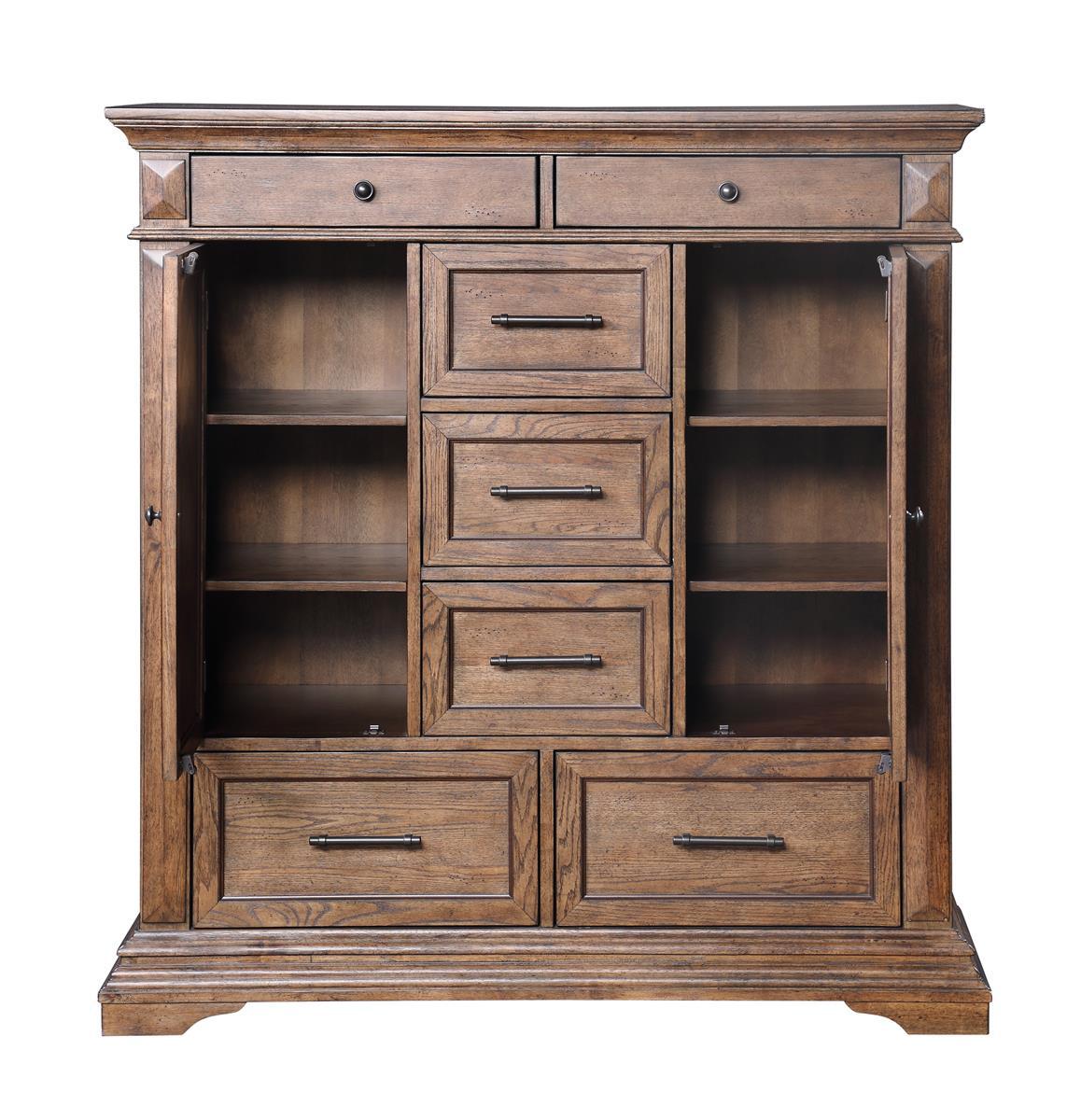 New Classic Furniture Mar Vista Door Chest in Brushed Walnut - galleria furniture outlet