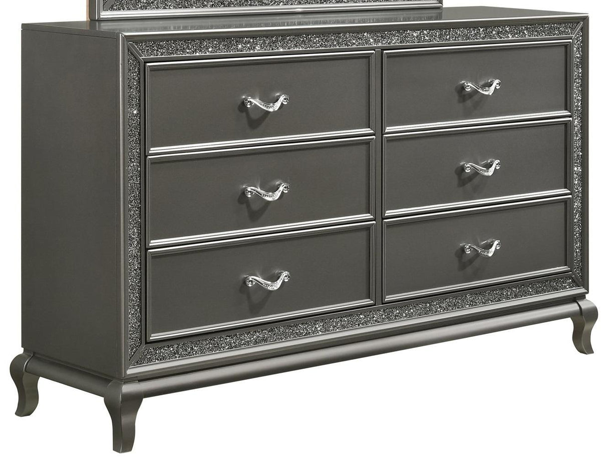 New Classic Furniture Park Imperial 6 Drawer Dresser in Pewter