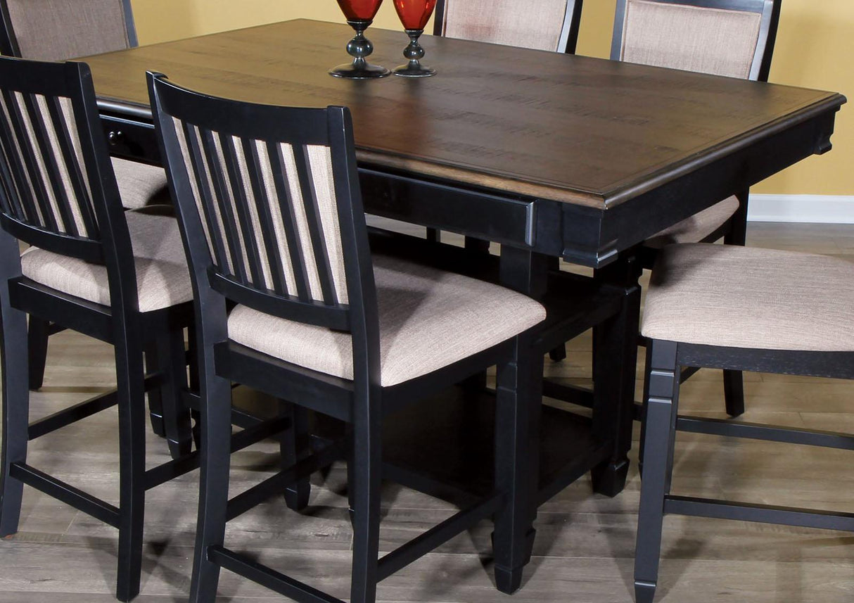 New Classic Furniture Prairie Point Rectangular Counter Height Table in Black - galleria furniture outlet