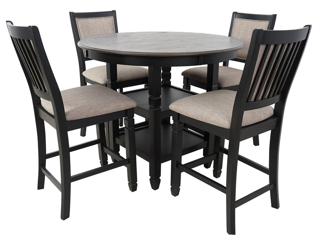 New Classic Furniture Prairie Point Round Counter Height Table in Black - galleria furniture outlet