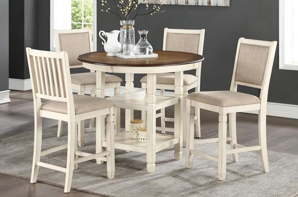 New Classic Furniture Prairie Point Round Counter Height Table in White - galleria furniture outlet