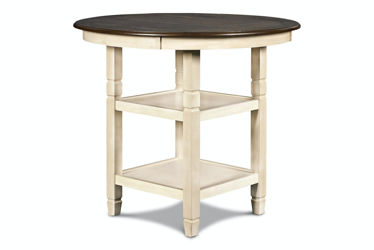 New Classic Furniture Prairie Point Round Counter Height Table in White - galleria furniture outlet