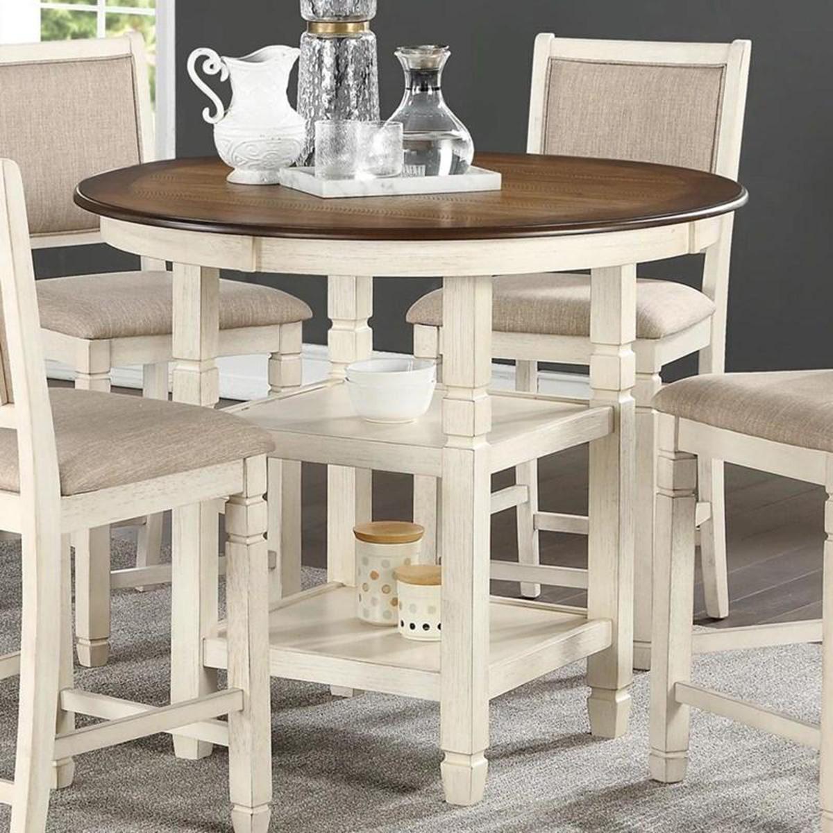 New Classic Furniture Prairie Point Round Counter Height Table in White - galleria furniture outlet