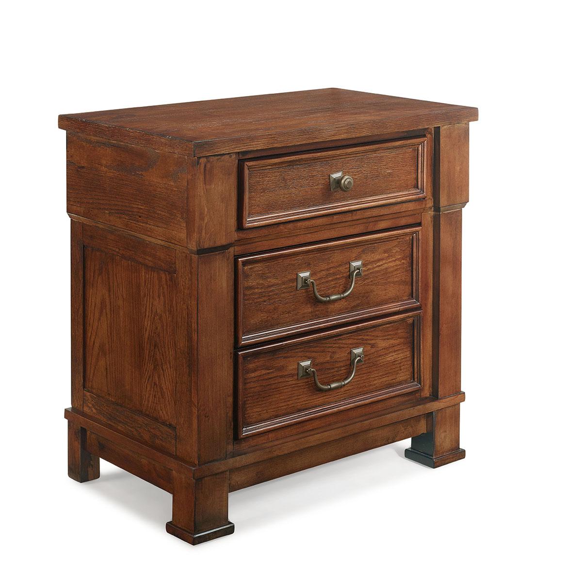 New Classic Furniture Providence 3 Drawer Nightstand in Dark Oak