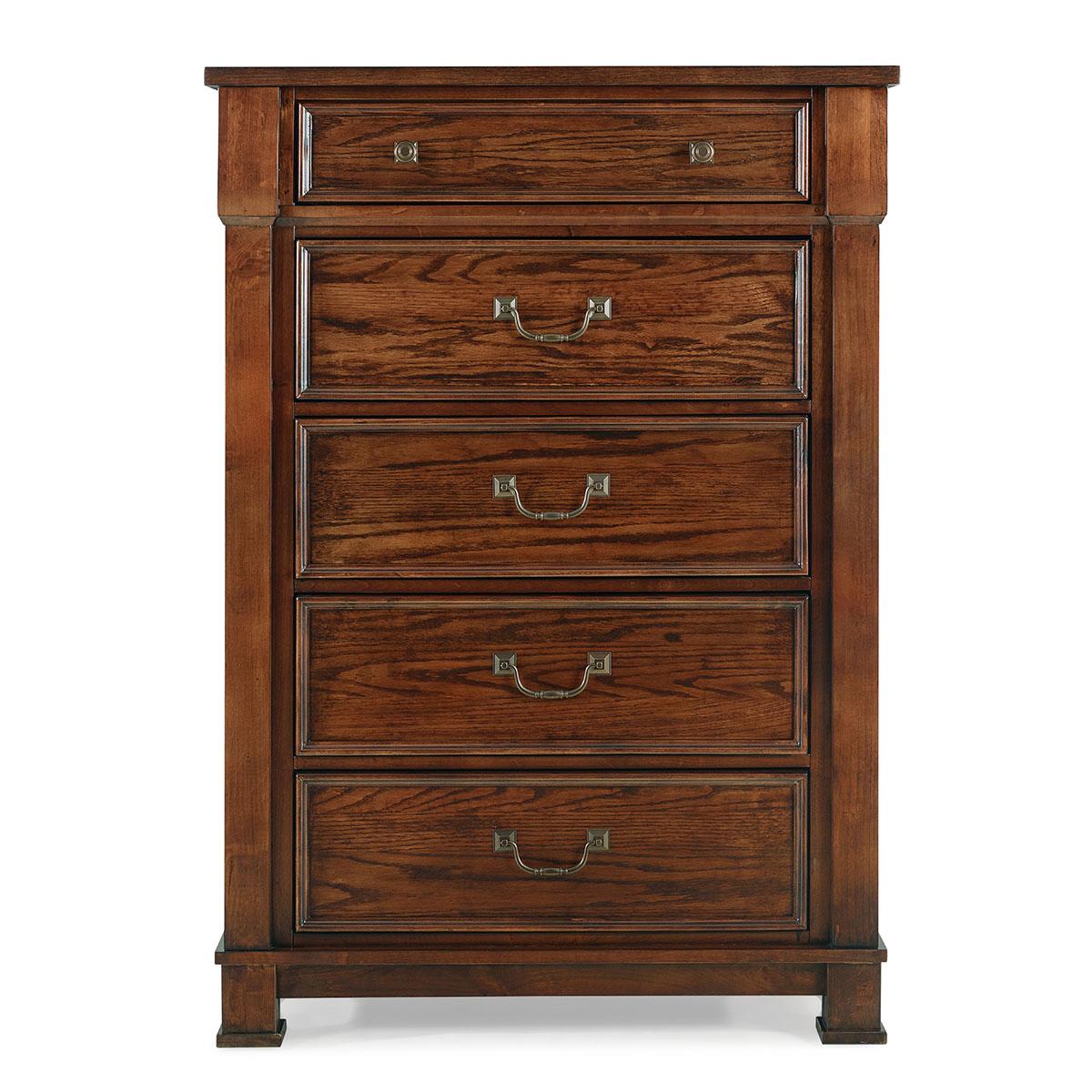 New Classic Furniture Providence 5 Drawer Lift Top Chest in Dark Oak - galleria furniture outlet