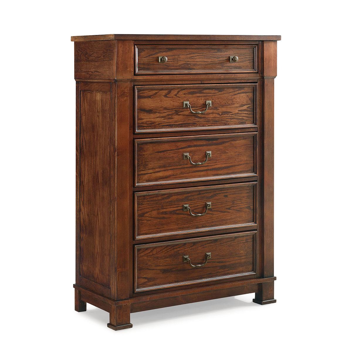 New Classic Furniture Providence 5 Drawer Lift Top Chest in Dark Oak - galleria furniture outlet