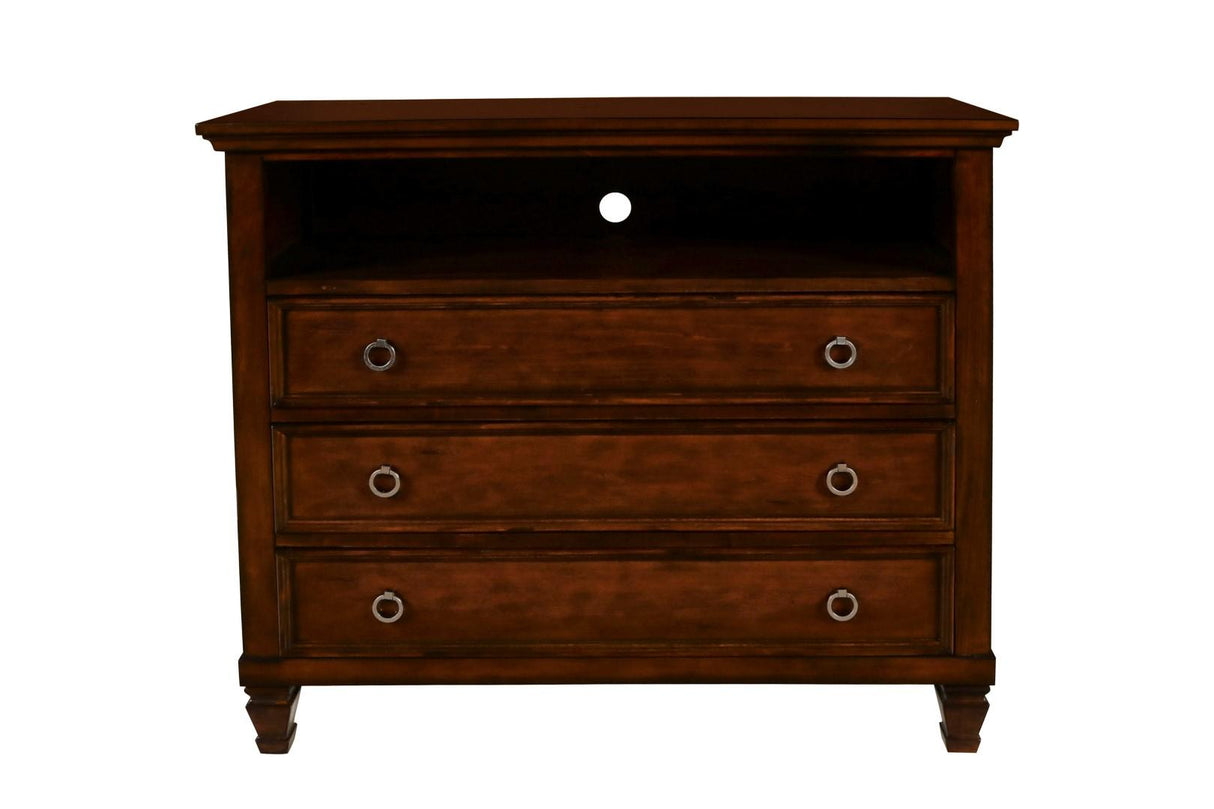 New Classic Furniture Tamarack Media Chest in Brown Cherry