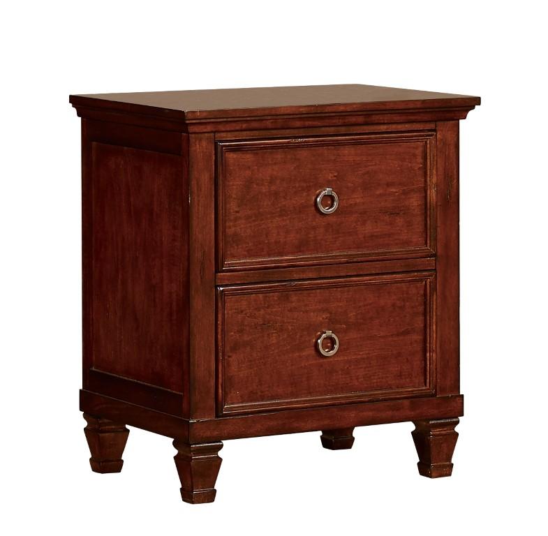 New Classic Furniture Tamarack Nightstand in Brown Cherry