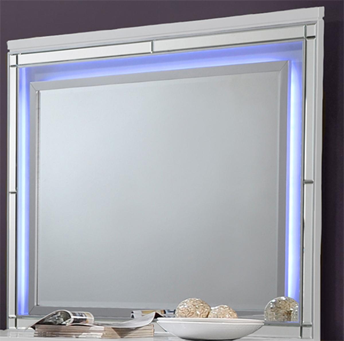 New Classic Furniture Valentino Lighted Mirror in White