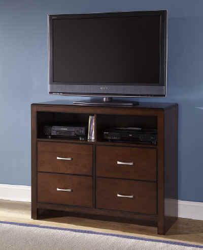 New Classic Kensington 4 Drawer Media Chest in Burnished Cherry