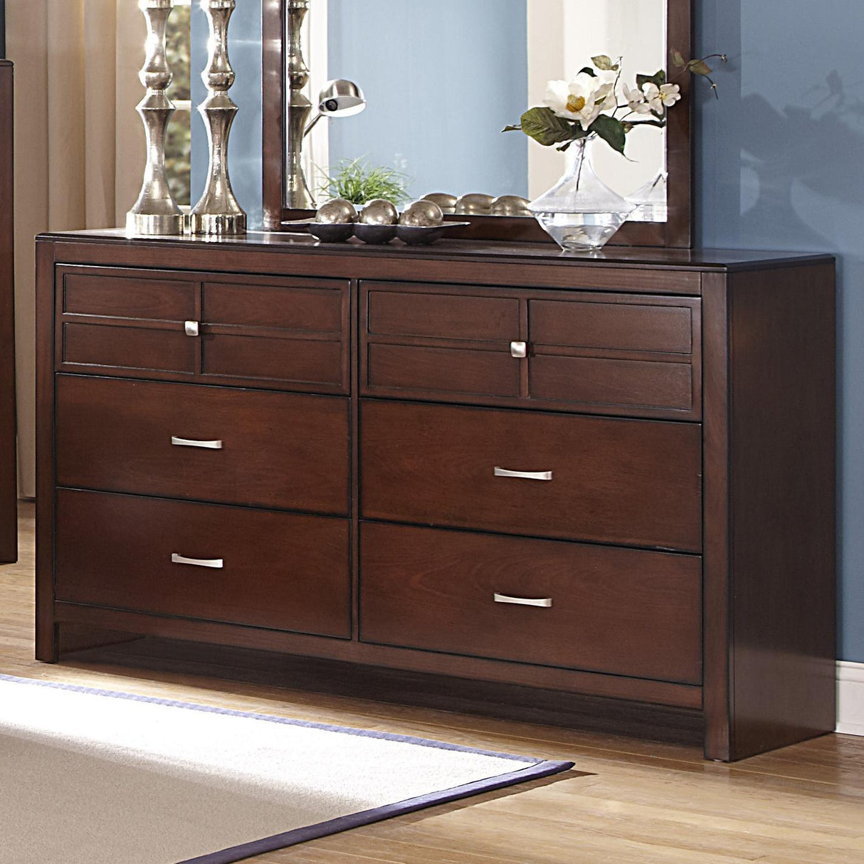 New Classic Kensington 6 Drawer Dresser in Burnished Cherry