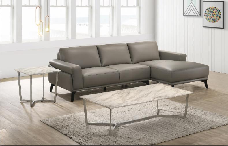 New Classic Lucca Sectional Sofa w/ LAF Loveseat in Slate Gray - galleria furniture outlet