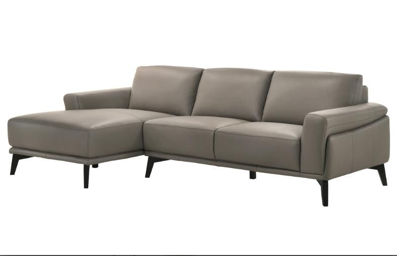 New Classic Lucca Sectional Sofa w/ RAF Loveseat in Slate Gray