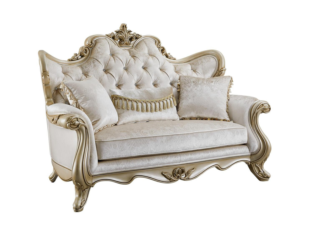 New Classic Monique Loveseat in Pearl - galleria furniture outlet